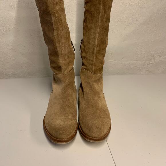 Sundance Suede Embroidered Boots Floral Over the Knee Western Country Cowgirl - Picture 6 of 9